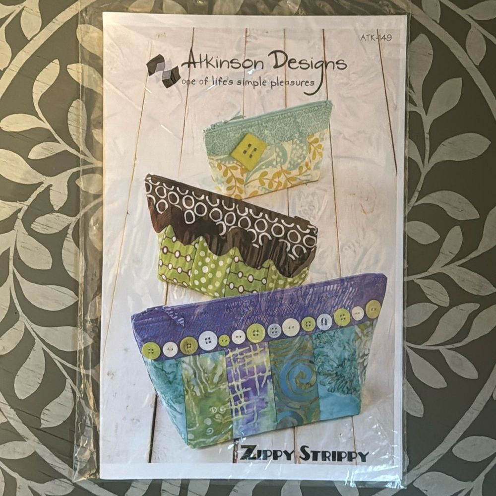 Atkinson Designs Zippy Strippy Bag Patterns for Sewing